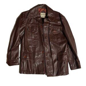 Vintage Kentfield Women's Faux Leather Jacket - Brown, Size Medium